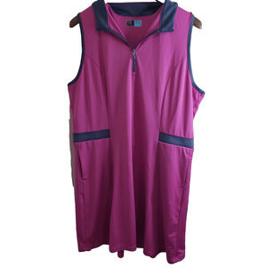 PGA Golf Womens Sleeveless Activewear Dress Pink Purple-ish Pockets Size XL Golf
